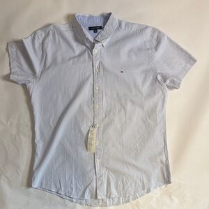 Tommy Hilfiger Men's Light Blue Pinstripe Shirt